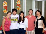 Startalk counselors Liza Strauss '15, Darius Izad '13, Lin Lin '13, Kevin Rovelli '15 and Professor Hong Gang Jin.