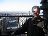 Thomas Wilson pictured on the Scott Monument with the Firth of Forth in the background.