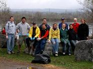 Students and faculty volunteered at the Utica Marsh clean-up on April 28.