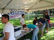 Students registering to vote in the 2008 presidential election