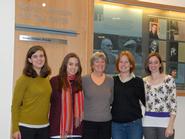 From left, Olivia Wolfgang-Smith '11, Courtney Flint '11, Sharon Williams, Maeve Gately '12, Allison Eck '12.