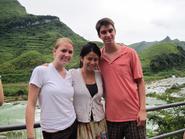 Seniors Chelsea Stone, Ashley Chang and John Garrison in China.