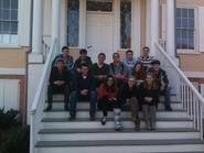 Hamilton students on the steps of the Grange, Alexander Hamilton's home in New York City.