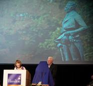 President Joan Hinde Stewart and Board of Trustees Chairman A.G. Lafley '69 presented an honorary degree posthumously to Alexander Hamilton.