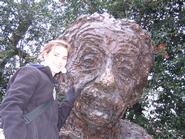 Annie Hudson at the Albert Einstein Memorial in Washington, D.C.