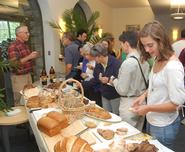 Hamilton community members sample breads at the Food For Thought tasting.