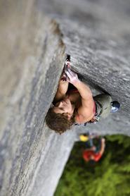 Burhardt climbing in Canada.