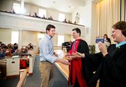 Jacob Sheetz-Willard receives an award at Class & Charter Day.