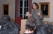 Condoleezza Rice talks to government classes on Nov. 1.