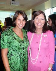 Rachel Pohl '11, left, and President of Walt Disney World Resort Meg Crofton at the August 13