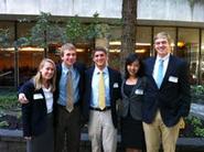 From left, the Fed Challenge Travel Team: Seniors Mallory Dawson, Thomas Cheeseman, Matt Poterba, Chris Shi, Dan Bartus. 