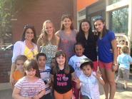 Some members of the field hockey team volunteered with the toddler class at the Neighborhood Center in Utica.