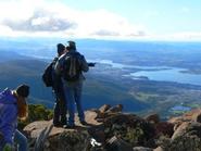 Hamilton students atop Mt. Wellington in Hobart.