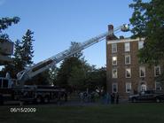 The new fire truck features a 100-foot ladder.