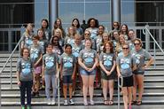 Courtney Gibbons (front row, left) with students at the All Girls/All Math summer camp.