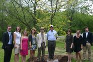 President Joan Hinde Stewart, Dean of Faculty Joe Urgo with representatives of the Class of 2009.