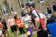 HamTrek participants gather after the triathlon. Photo by Greg Huffaker '09.