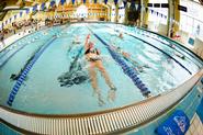 Swimmers compete in the Bristol pool.