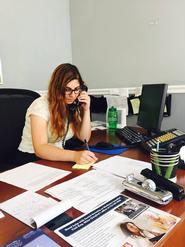 Elza Harb '18 at work in the District Office of Congressman Mike Quigley (IL-05) in Chicago.