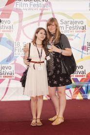 Jasmina Hodzic '13, left, with Katharina Kloss, the editor of Cafe Babel.