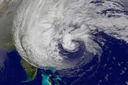 A satellite image of Hurricane Sandy.