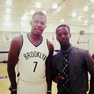 Jeremy Mathurin '16 with Joe Johnson of the Brooklyn Nets.