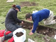 Laura DeFrank '10 works at the trench on Shark with Collins Tynan (Holy Cross '10).