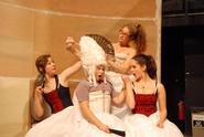 From left, Shelly Hoy, Victoria Haller, Hannah Fazio, Jordyn Taylor, in a scene from the rehearsal of The Learned Ladies