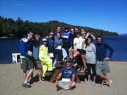 Members of Hamilton's Longboat Regatta teams at Long Lake.