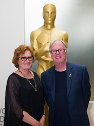 MacDonald and Rosemary Brandenburg, current Academy Grants Committee Chair, in the Mary Pickford Building, home of the Linwood Dunn Theater, the Academy offices and the Academy Archive.