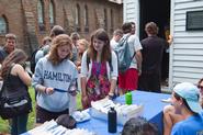 Members of the Class of 2014 line up outside of the Kirkland Cottage