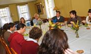 Louis Menand joined Hamilton students for lunch prior to his lecture. 