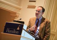 Matt Kahn '88 speaks in the Chapel.