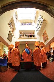 An Emerson Gallery exhibit in which Buddhist monks created a sand mandala drew much media attention.
