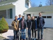 Ryan Ong, Brian Sobotko, Clinton homeowner Francis Kervin, Zoe Lynch, Suzanne Jacobson and Kevin Welsh. 