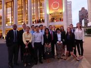 New York Program students outside Avery Fisher Hall at Lincoln Center.