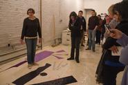 Students visit Polly Apfelbaum's studio. Photo by Greg Huffaker '09.