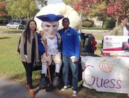 Lisa Yang '17 and Arthur Williams '16 with Alex and the pumpkin