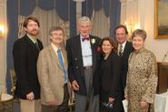 Hamilton's arts faculty and Emerson Gallery staff were on hand to honor John Root '44, center