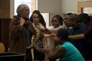 8th Grade Academy students meet Lily in Prof. Dave Gapp's lab. Photo by Greg Huffaker '09.