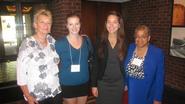 Barbara Gold, Sarah Reynolds '11, Antonia Farzan '11 and Shelley Haley (l-r). The third presenter, Jack Waddell '14 was not there for the picture.