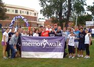 Members of the swimming & diving team at the Memory Walk 