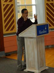 Professor of Economics Steve Wu talks about teaching at one of the monthly events.