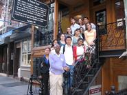 NYC students with their guide after their interactive tour through the museum.