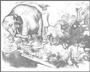 Thomas Nast's Republican Elephant, Harper's Weekly, 1874