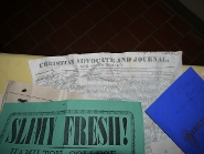 Some flyers contained in the time capsule.