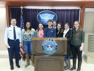 Students in the Hamilton Program in Washington toured the Pentagon with Lt. Col. Eric Hannis '90.