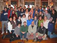 The Environmental Studies 220 Class at Camp Wenonah. Seated in front are Anne Schoff, Ed Fitzgerald, Dennis Phillips and Jim Schoff, '68, hosts and contributors to the evening seminar.