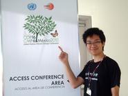 Yinghan Ding '12 at the U.N. Climate Change Conference in Mexico.