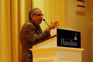 John Zogby lectures in the Chapel.